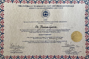 Mastership Certificate at Marvel Dental Practice in Clifton, NJ Mastership Certificate at Marvel Dental Practice in Clifton, NJ
